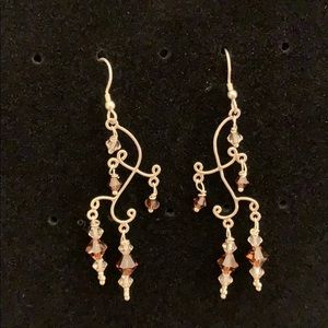 Sterling silver & Swarovski crystal earrings.